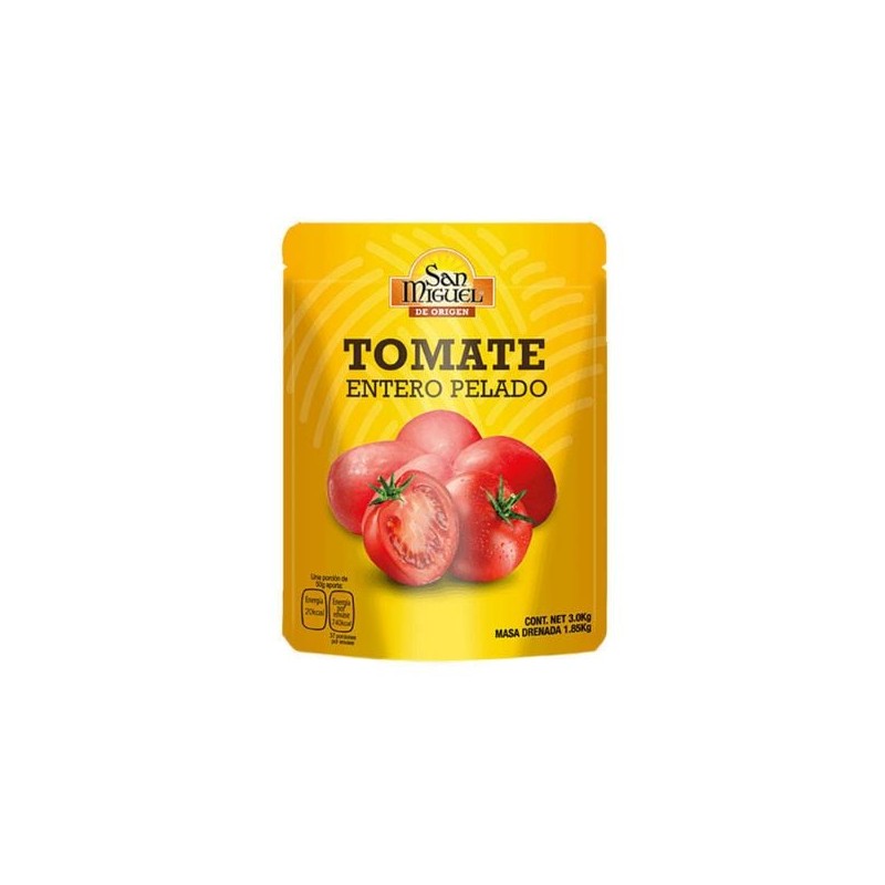 Tomate Entero Pelado San Miguel  6 Pouch de 3 Kg