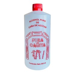Alcohol Pura Cañita 800 ml Etilico (grado alimenticio)