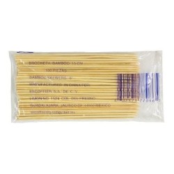Brocheta de bambu de 15 cm Paquete de 100 piezas