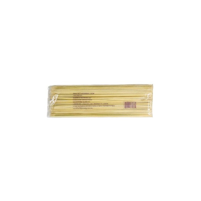 Brocheta de bambu de 25 cm Paquete de 100 piezas