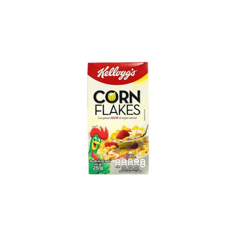 Cereal Corn Flakes individual Kelloggs 50 cajitas de 25 g (IEPS inc.) CF