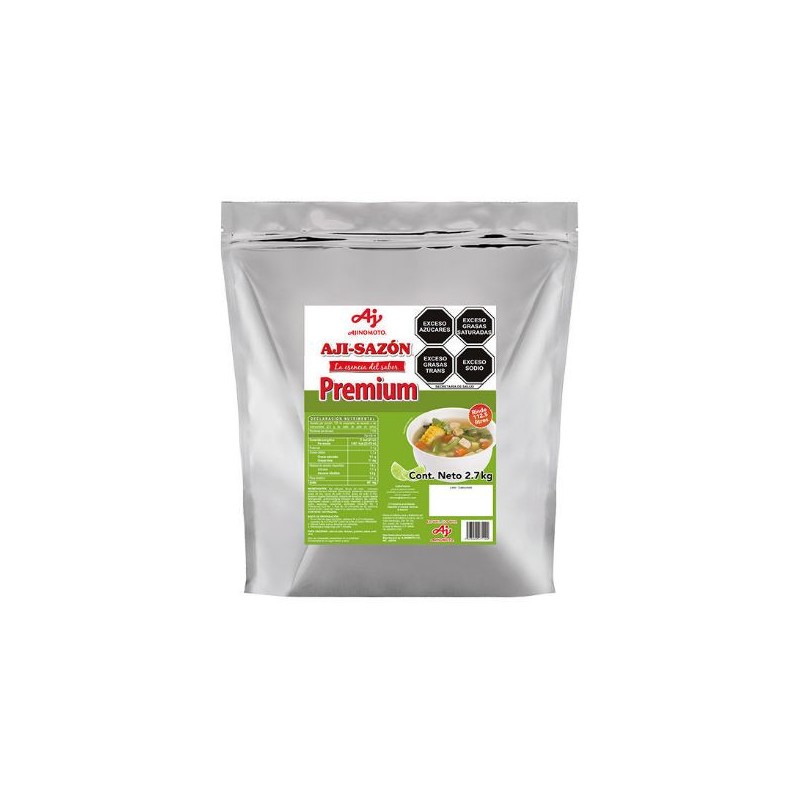 Caldo de pollo Aji-Sazon Premium etiqueta verde Bolsa de 2.7 Kg