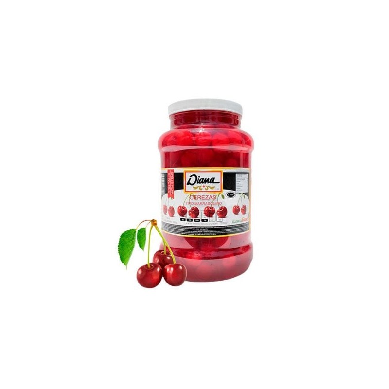 Cereza roja Diana con Tallo 3.5 Kg galon