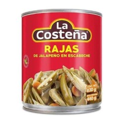 Chiles Rajas La Costeña 12 latas de 820 g