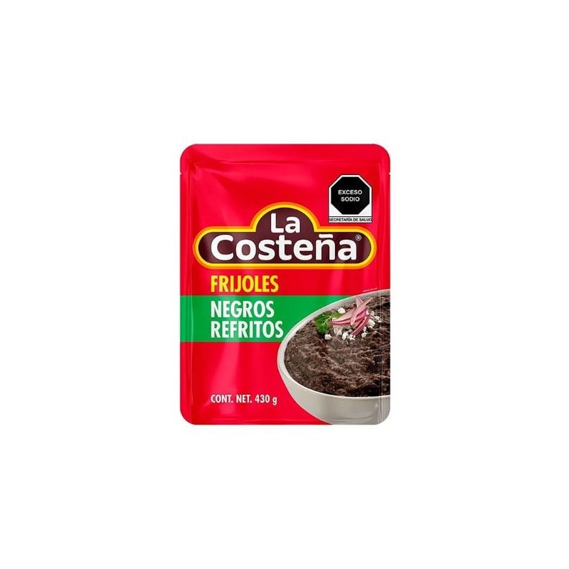 Frijoles negros refritos La Costeña Pouch 12/430 gr