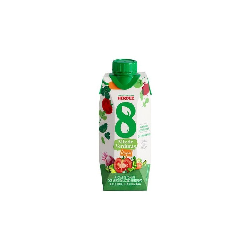 Jugo V8 Mix de Verduras Herdez 24 de 330 mL Tetra