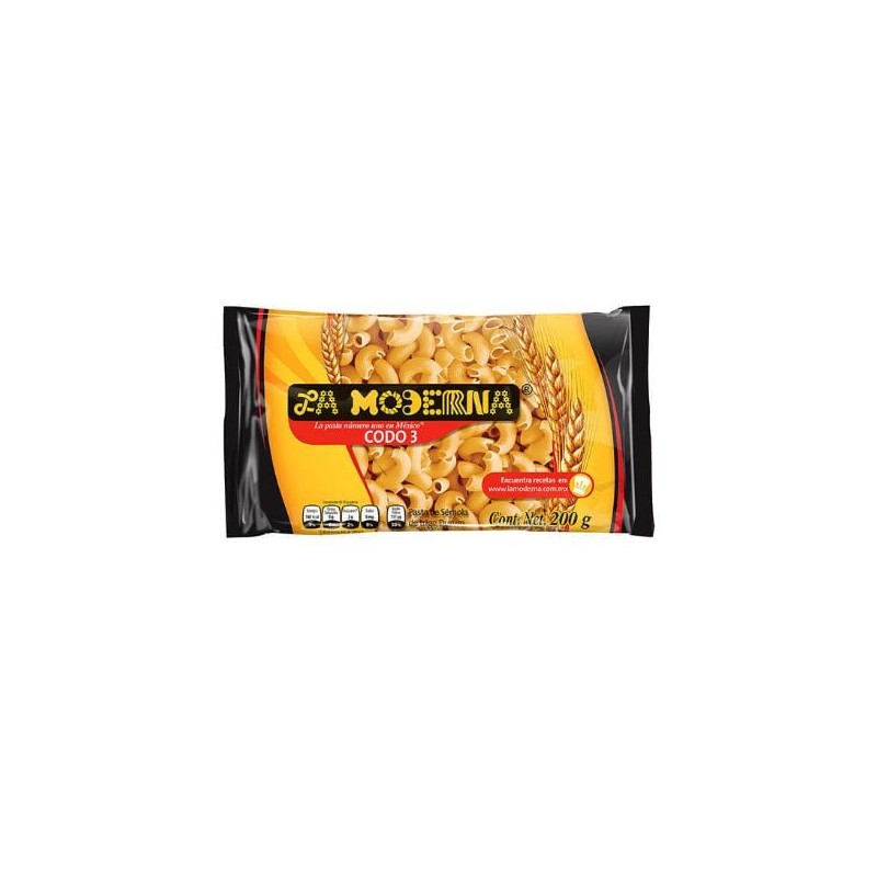 Pasta Codo No. 3 Moderna 20 de 200 g