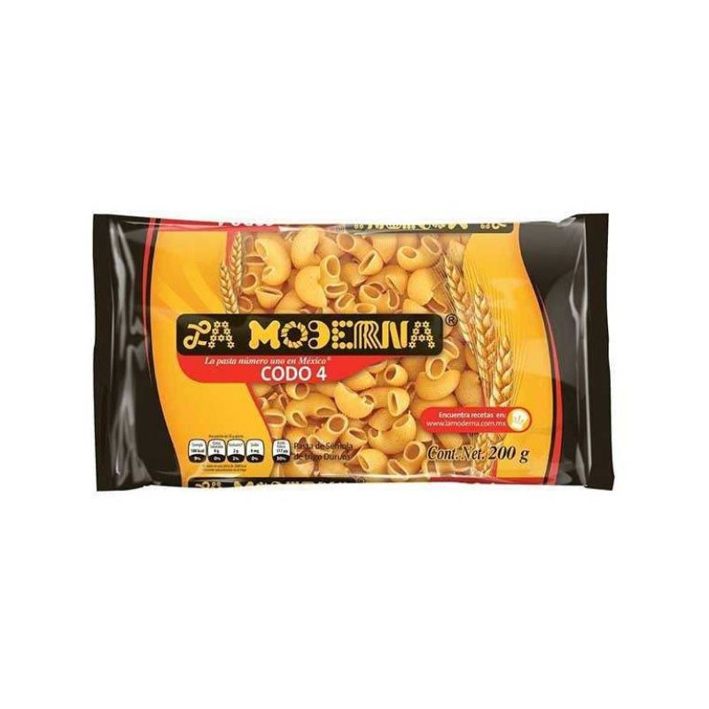 Pasta Codo No. 4 Moderna 20 de 200 g