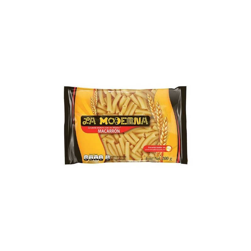 Pasta Macarron Corto 20/200 Gr. Moderna