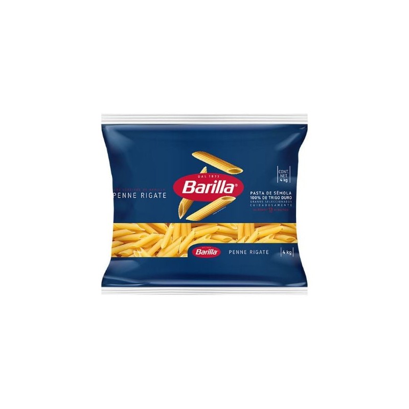 Pasta Penne Rigatte GRANEL Barilla 3 de 4 kg (Pluma)