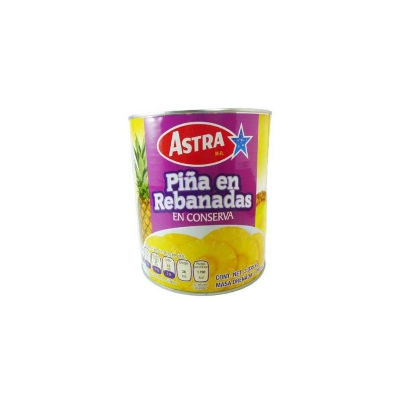 Piña Rebanada Lata 3 Kg ASTRA Rebanada delgada