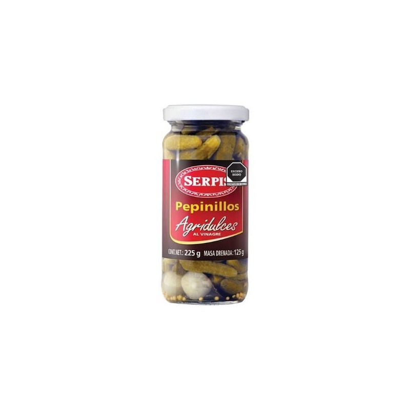Pepinillos Enteros Agridulces Serpis Fc. 330 g