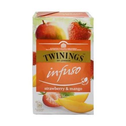 Te Negro Fresa Mango Infuso Twinings paquete 20 sobres