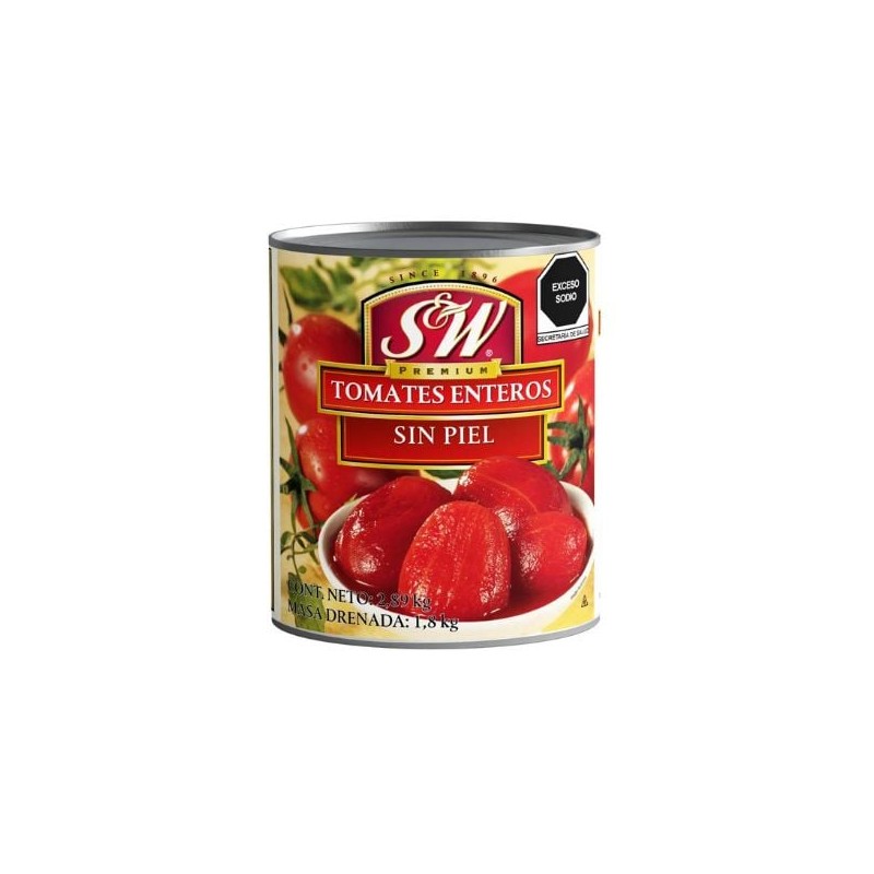 Tomate Entero Pelado S&W 2.89 Kg