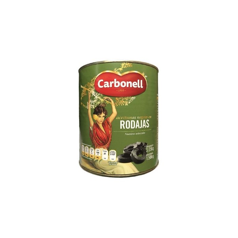 Aceituna Negra REBANADA Loreto/Carbonell de 3 Kg lata