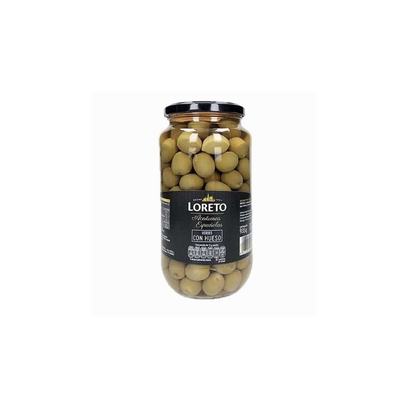 Aceituna Verde con Hueso Loreto 935g Fco