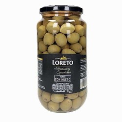 Aceituna Verde con Hueso Loreto 935g Fco