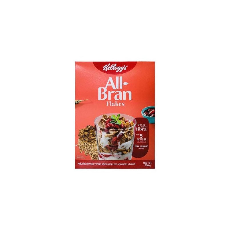 Cereal All-Bran Flakes Natural 570 g Kelloggs BF (Hojuela) (IEPS inc.)