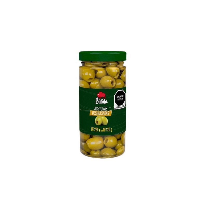 Aceituna Verde Deshuesada Bufalo 220 g Fco.