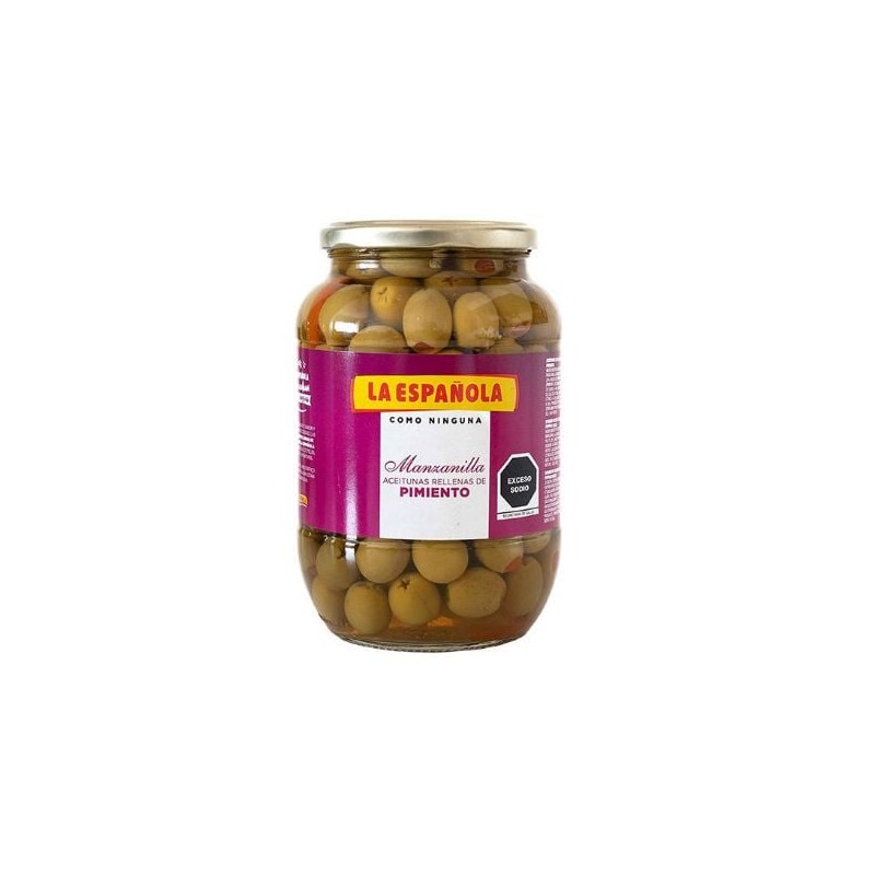 Aceituna Verde Rellena de Pimiento La Española 835 g Fco