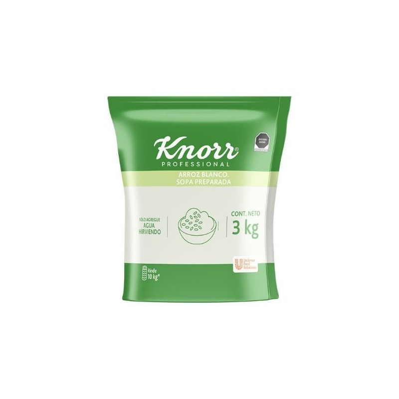 Arroz blanco deshidratado Knorr bulto de 3 Kg