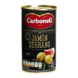 Aceituna Verde Rellena Jamon Serrano Carbonell Lata 350 g