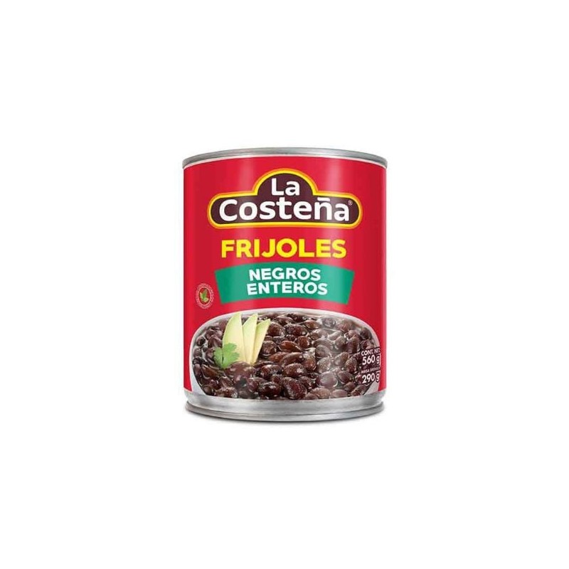 Frijol negro entero La Costeña 12 latas de 560 g