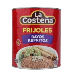 Frijoles bayos refritos La Costeña 6 latas de 3 kg