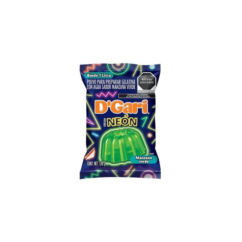 REMATE Gelatina Neon Manzana Verde  DGari de120 gr color Verde